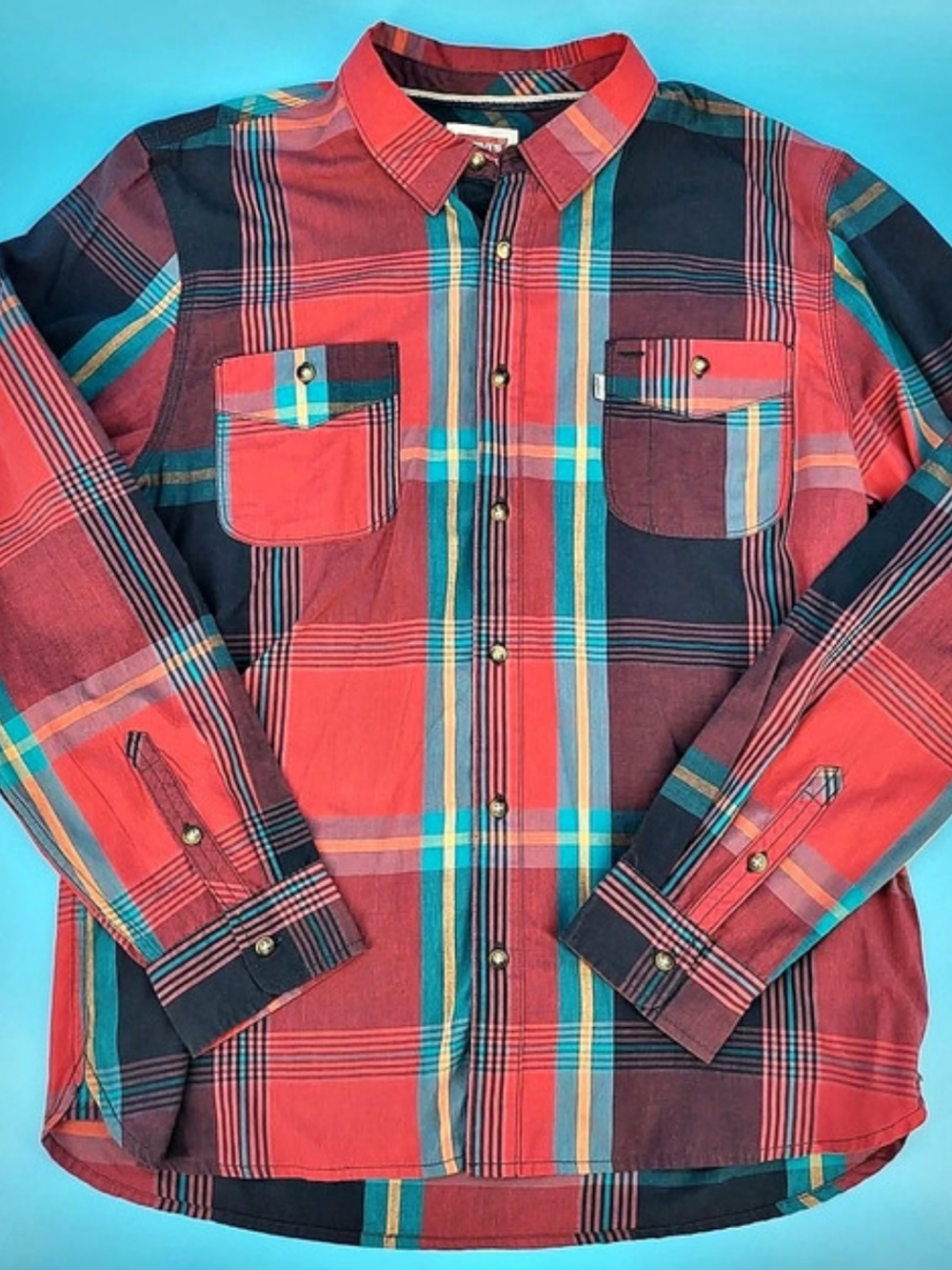Levi's Plaid Button Down in Red & Blue XL